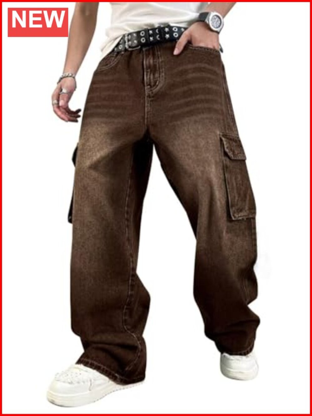 Baggy Cargo Jeans Men Women Y2K Wide Leg Loose Fit Streetwear Skate Pants
